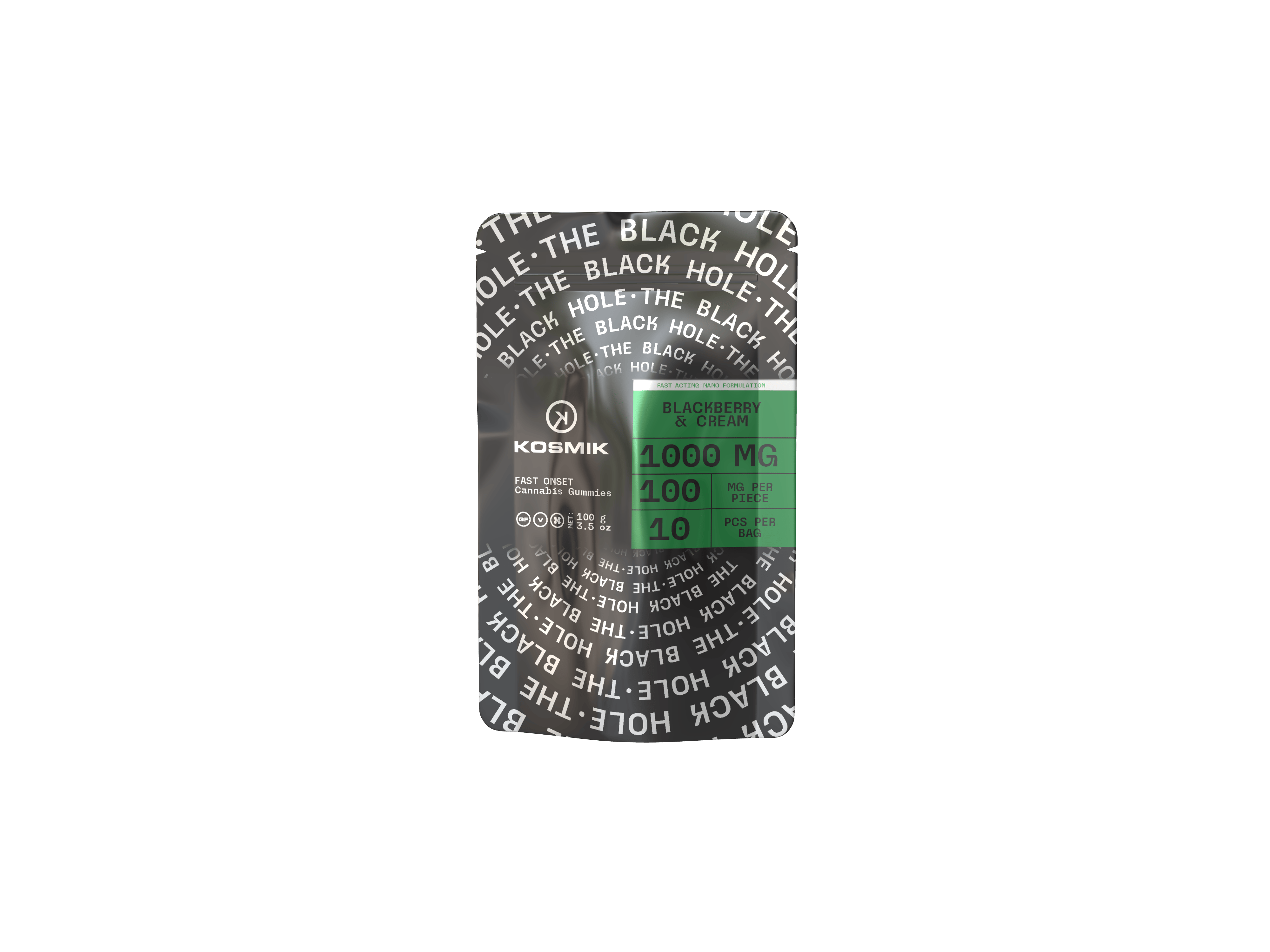 Kosmik Brands - Blackhole NANO 1000mg - (Green) Blackberry & Cream