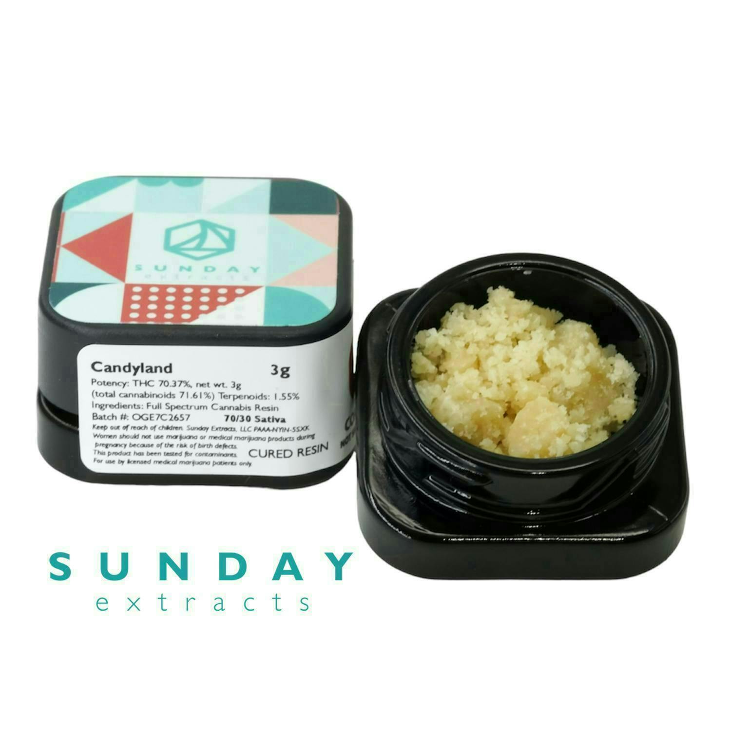 Sunday Extracts - Cured Resin Concentrate 3G - Purple Kush