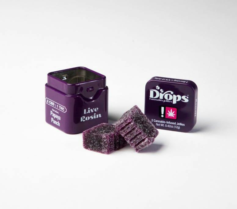 Drops - Blackberry Soothing Relaxation 2:1 CBD 2-Pk Gummies 100mg at Goldenhour Collective - Weed