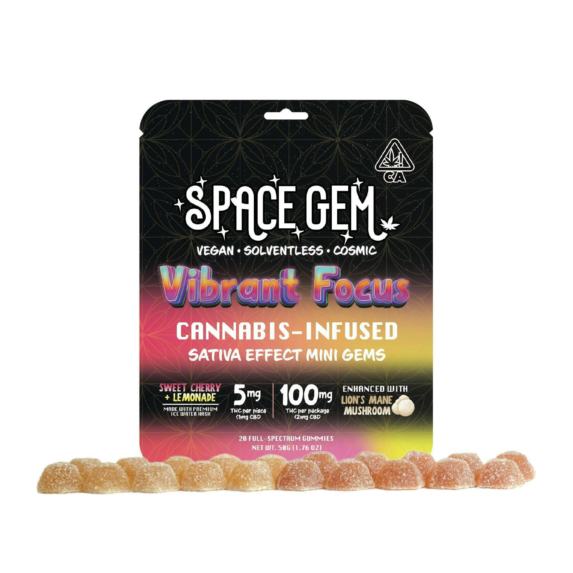 Mini Gems - Vibrant Focus - Sativa - Sweet Cherry Lemonade - 20pk 100mg by Space Gem