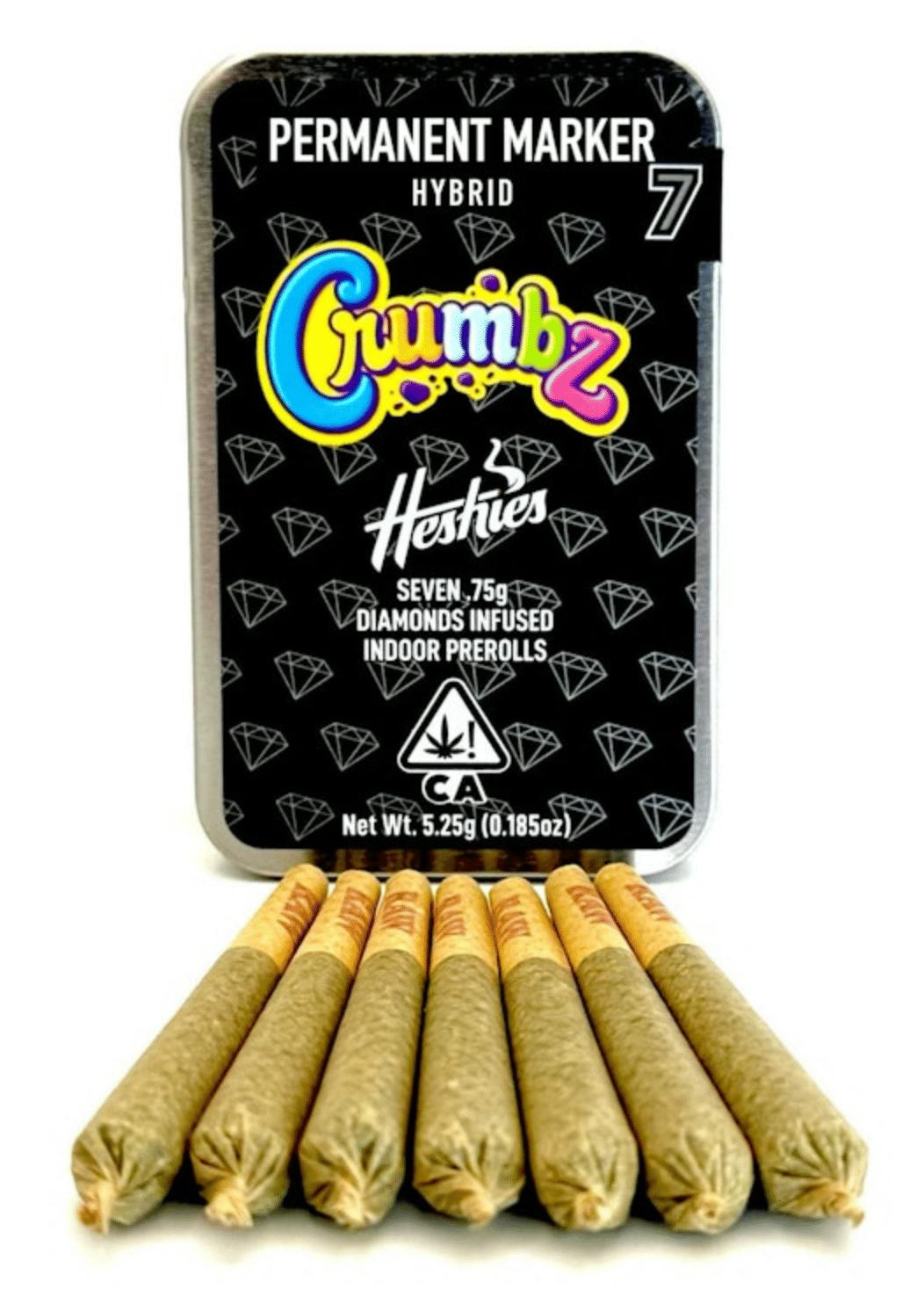 Crumbz - Permanent Marker Infused Prerolls - Permanent Marker 2-Pk Infused Prerolls 1.5g at Goldenhour Collective - Weed