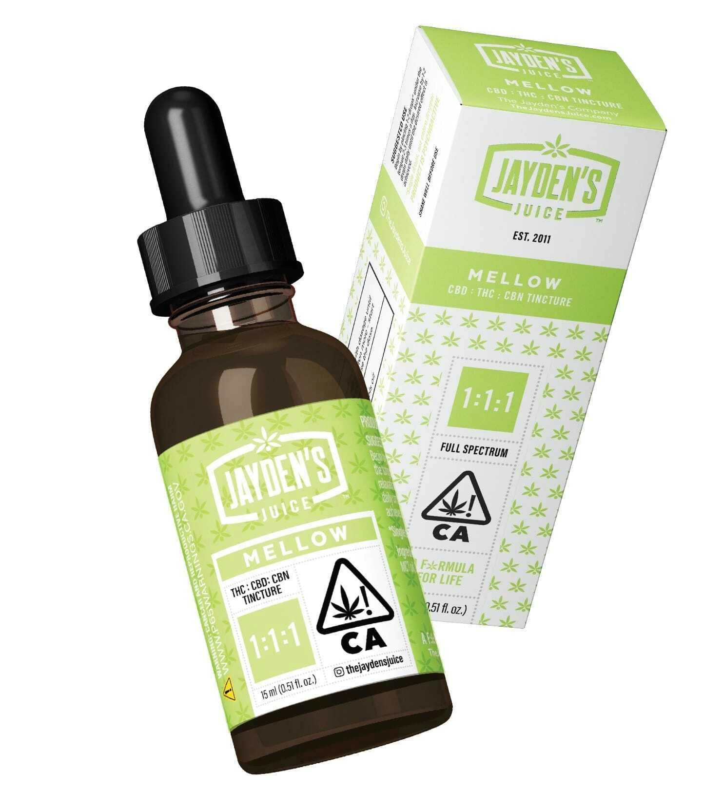 Jayden's Juice - Mellow 1:1:1 CBD:CBN Tincture 30mL