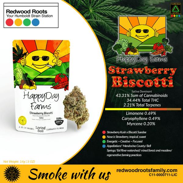 HappyDay Farms - Strawberry Biscotti 3.5g - Strawberry Biscotti 3.5g