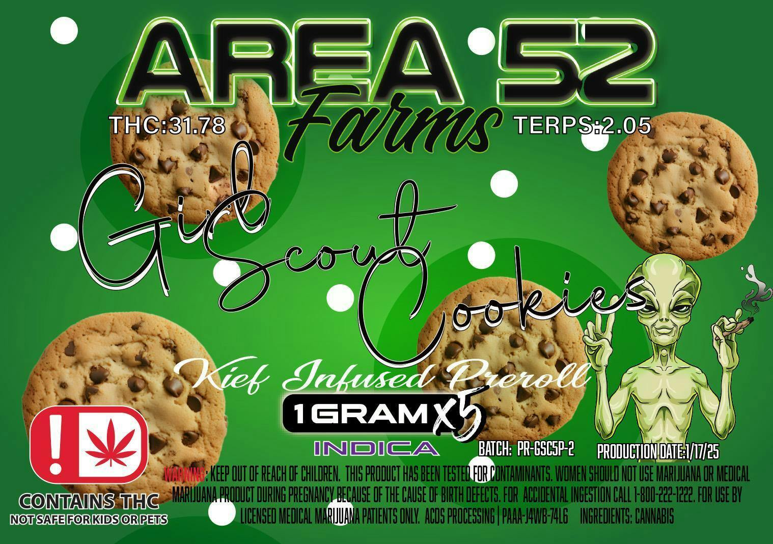 Girl Scout Cookies | Infused Joints | 1g each | 5pk