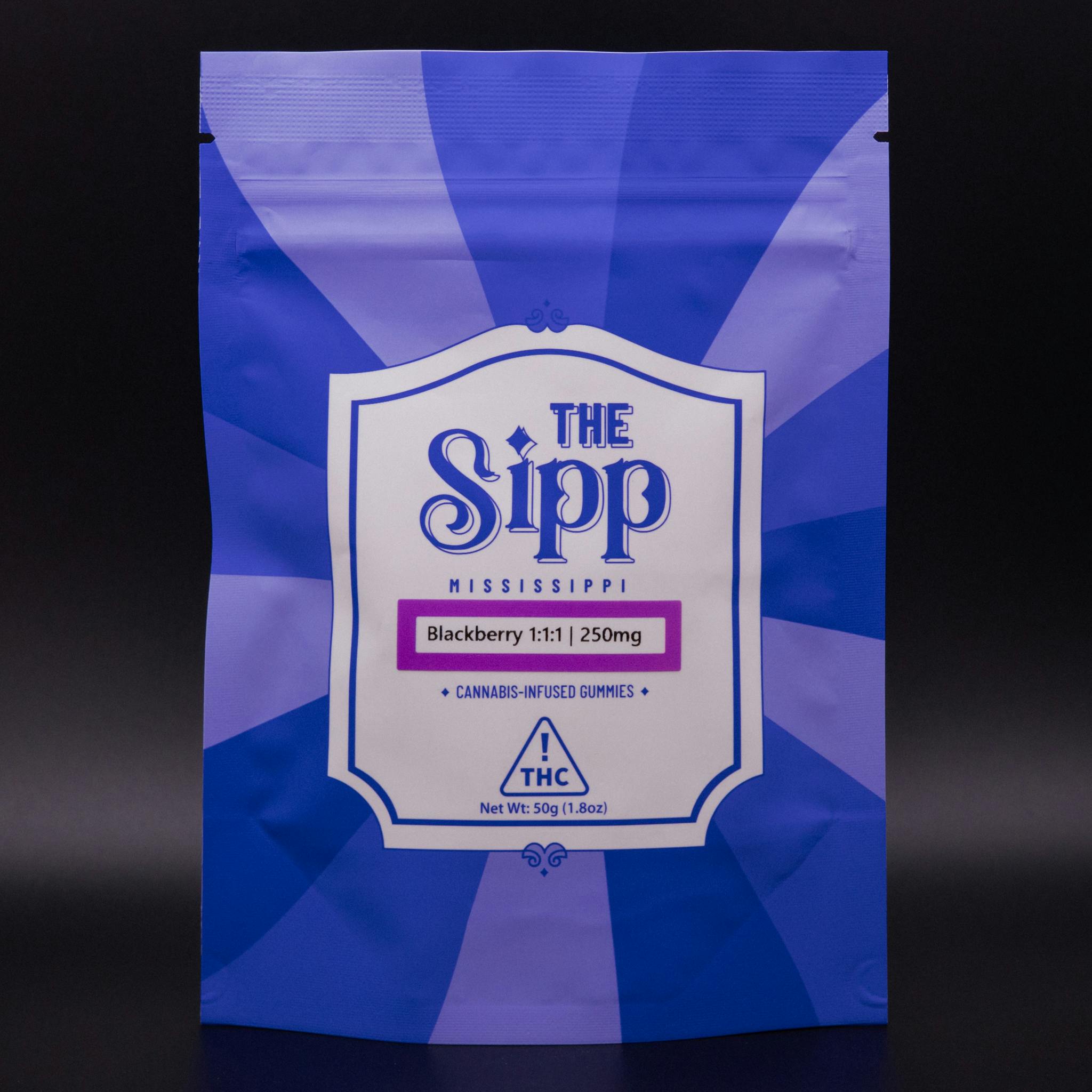 The Sipp | 250mg | Blackberry Bliss | 1:1:1 THC:CBD:CBN Gummies