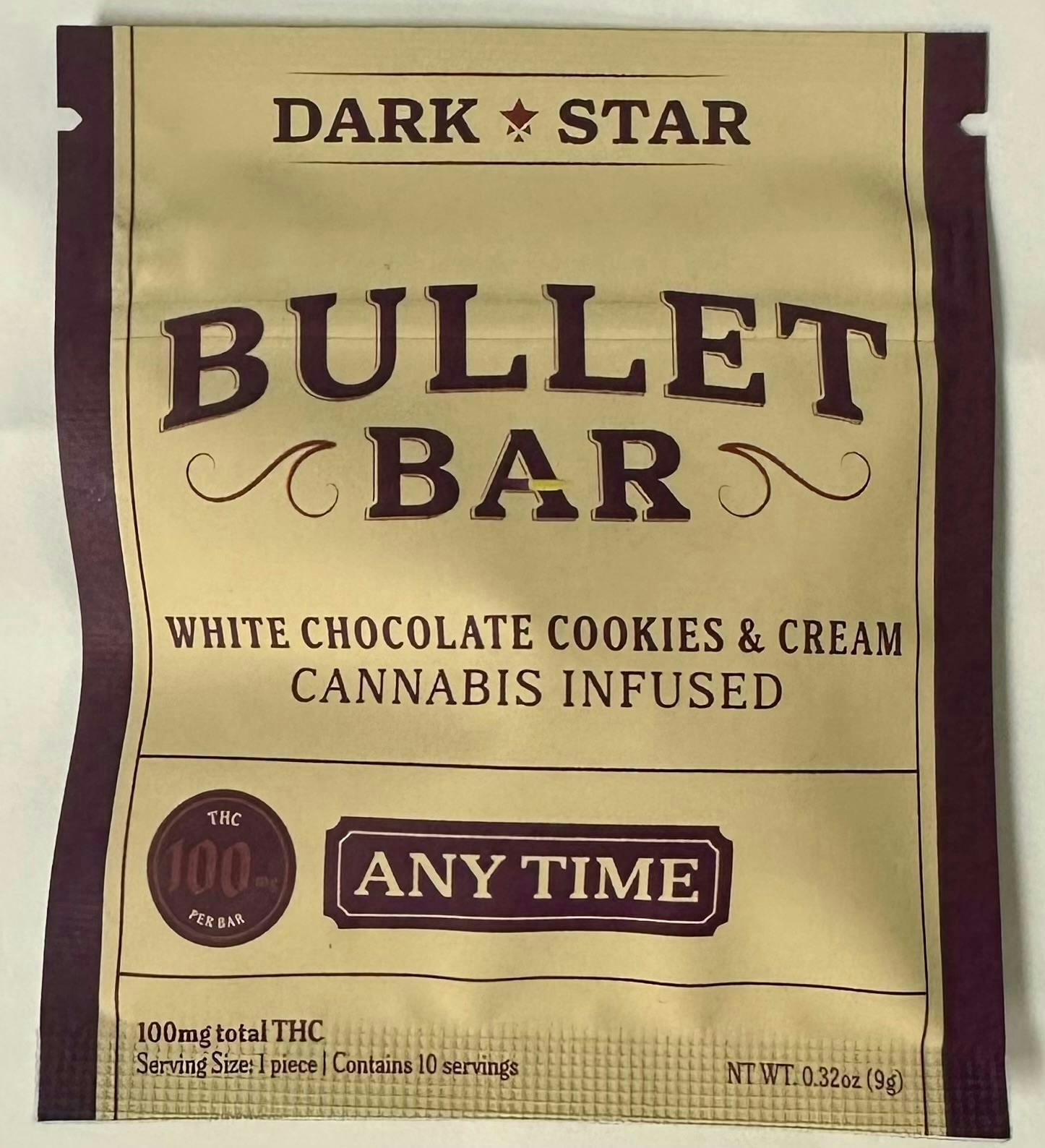 Dark Star - Bullet Bar - White Chocolate Cookies & Cream