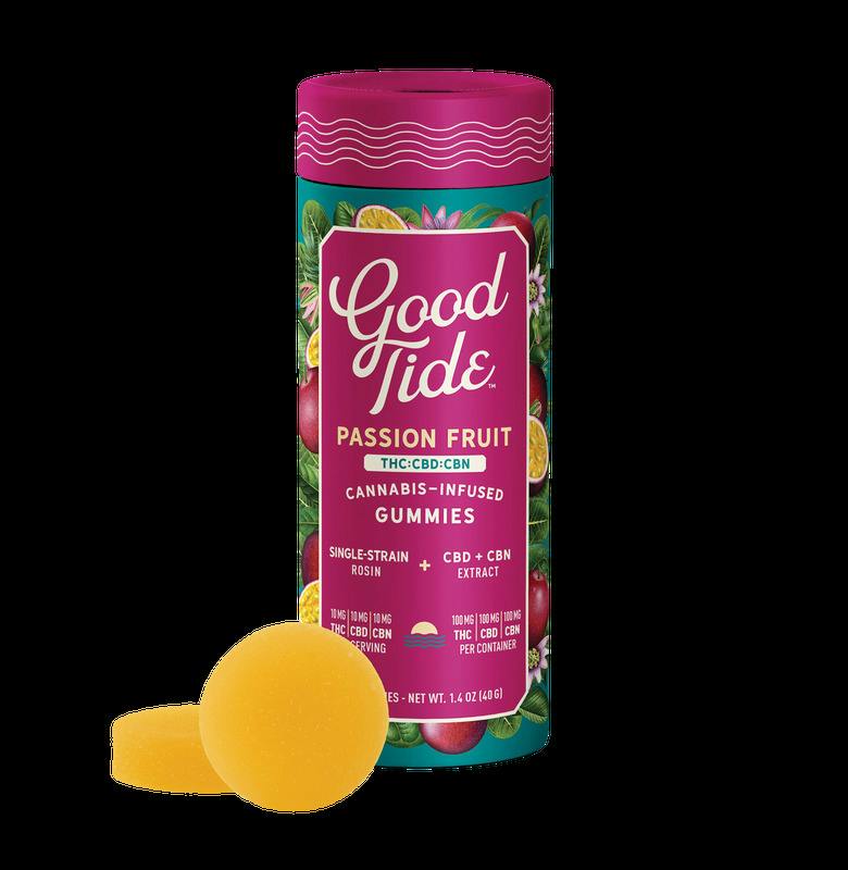 Good Tide - Live Rosin Gummies - Passion Fruit (I) - 100mg (1:1:1)(THC:CBD:CBN)