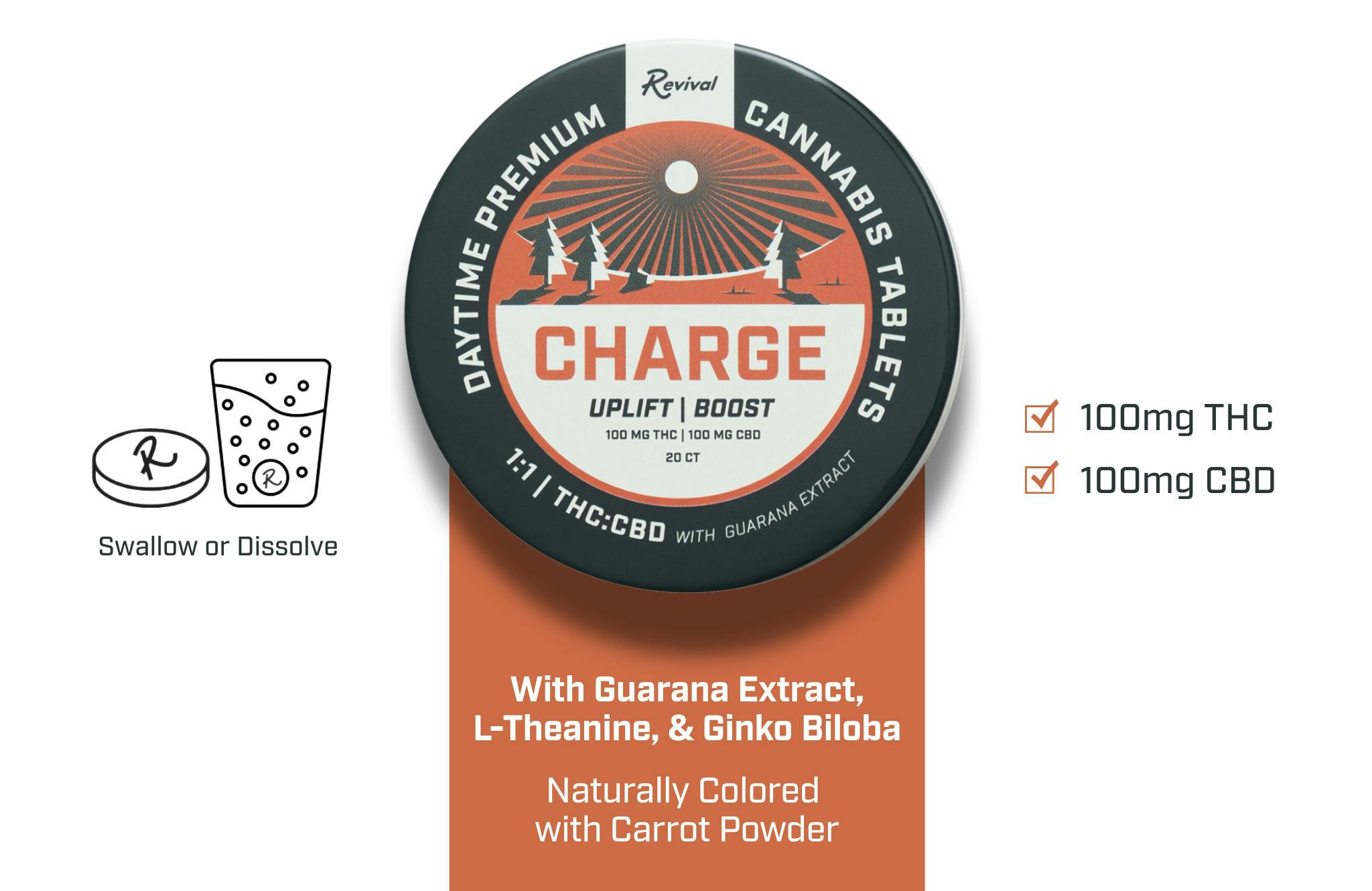 Revival - Tablets - Charge - 100mg (1:1) (THC:CBD)