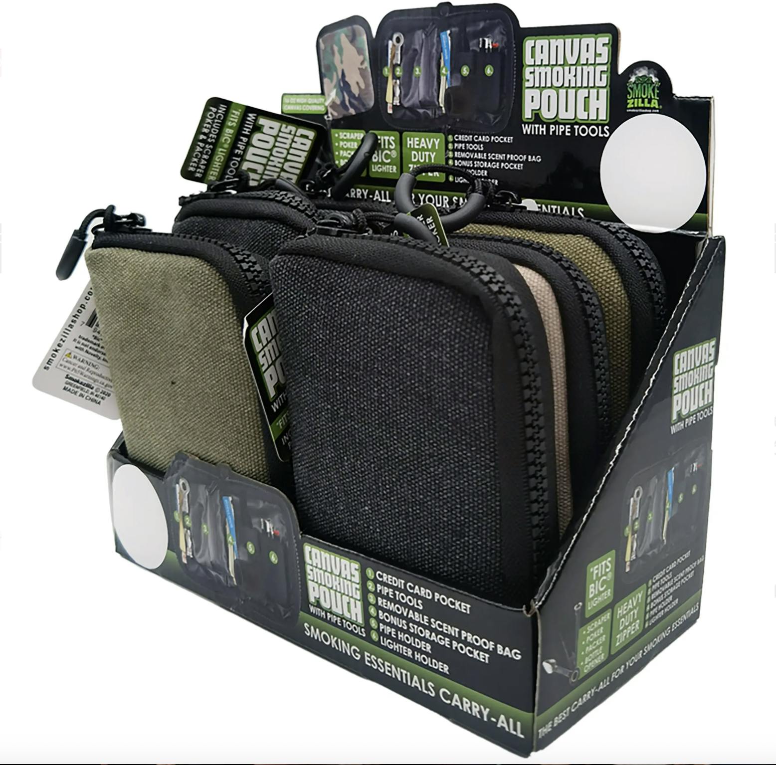 Canvas Smoking Pouch with Zipper