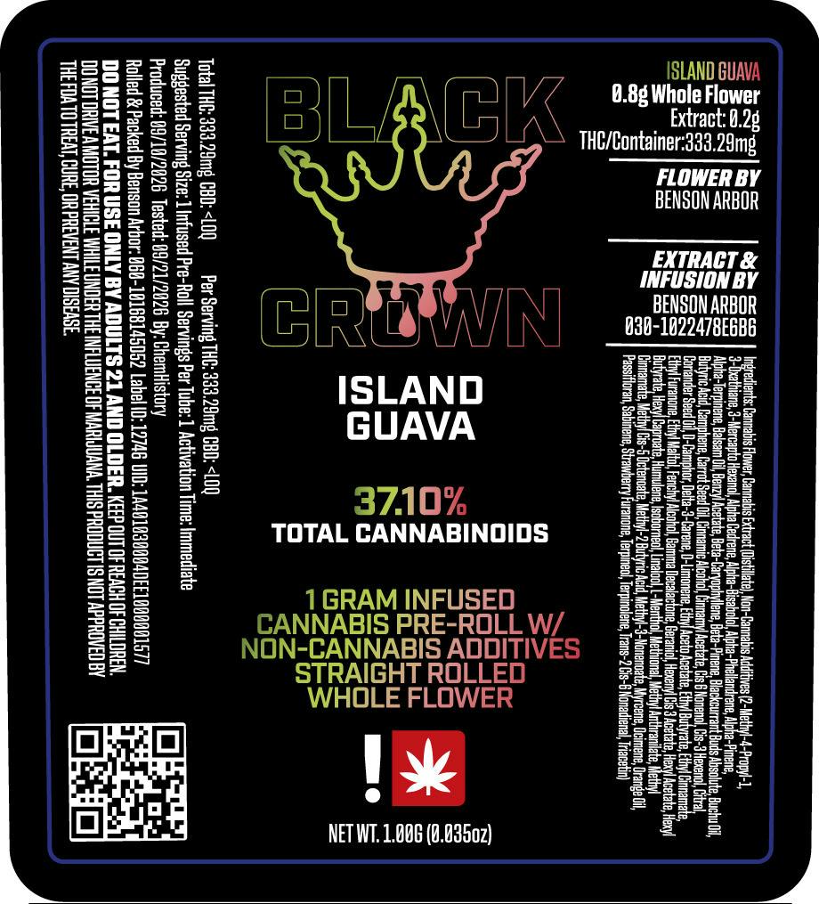 Island Guava 1g Black Crown Flavored IPR (H)