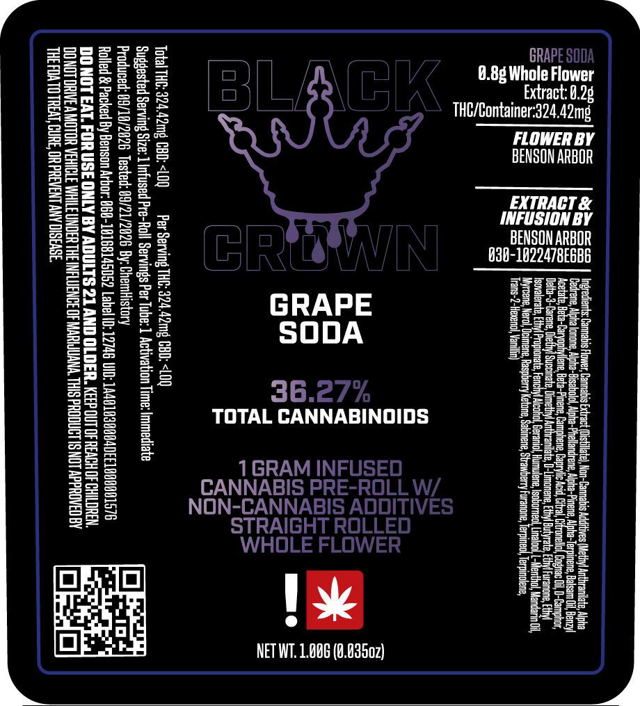 Grape Soda 1g Black Crown Flavored IPR (H)
