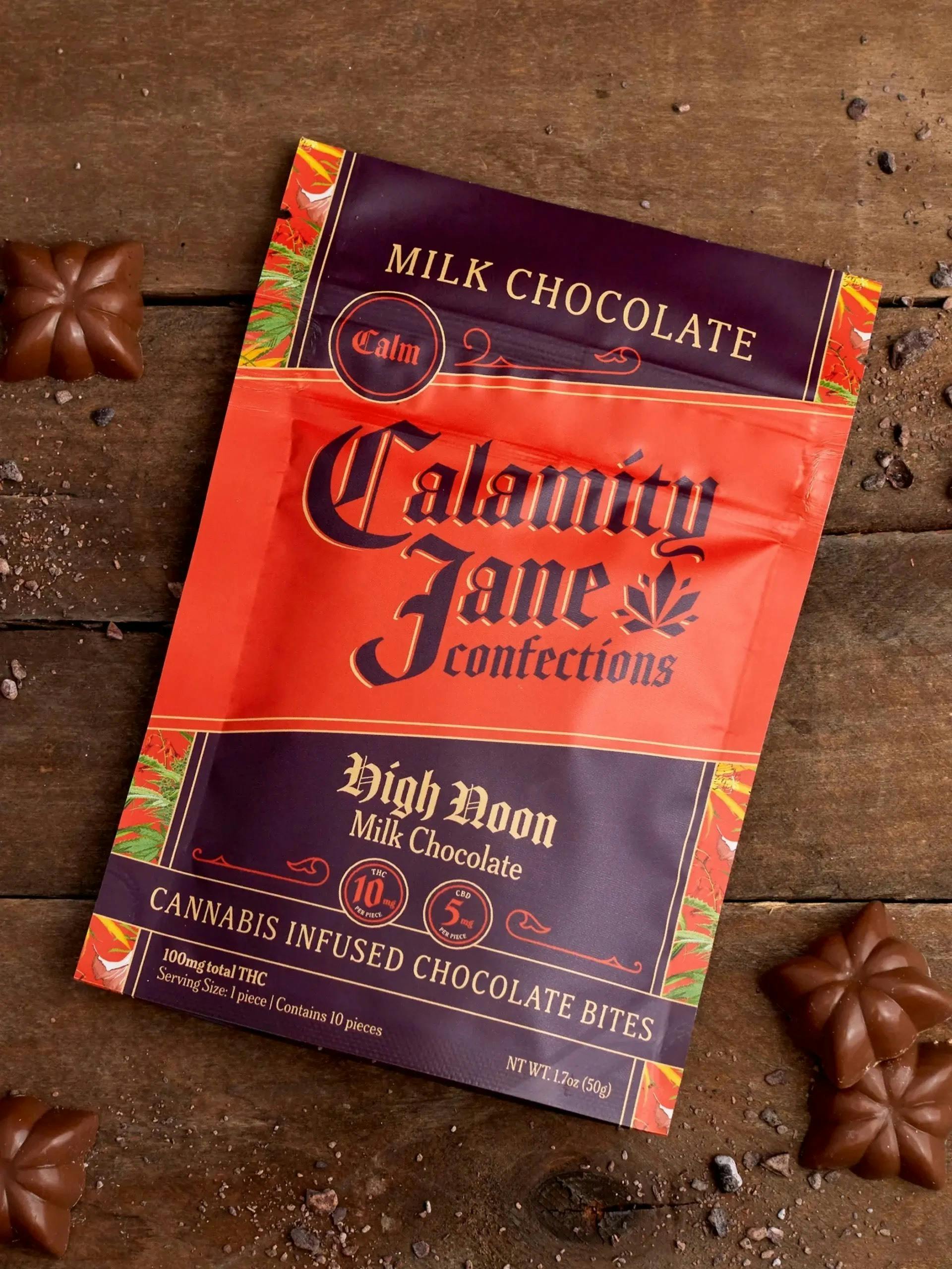 Calamity Jane - High Noon Plain Milk Chocolate CALM 2:1 THC:CBD - Chocolate - 100mg - Hybrid