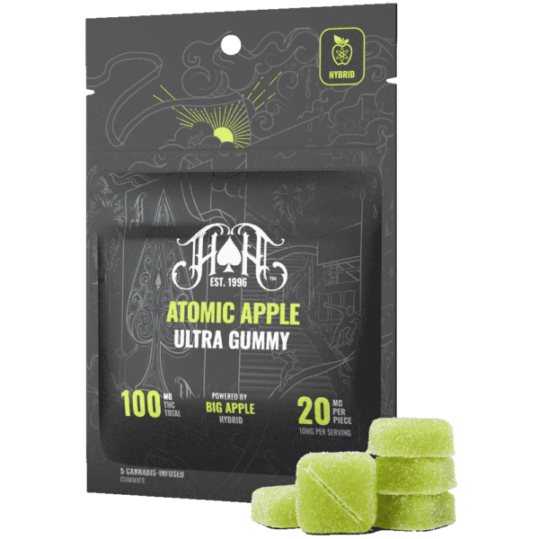 Atomic Apple | Gummies | Hybrid | THC 100mg | THC 20mg each | 5 Pack