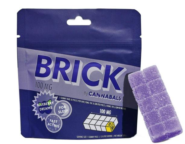 Blueberry Dreams | Gummies Scored Brick | Indica | Total THC 100mg : CBN 100mg | THC 10mg : CBN 10mg