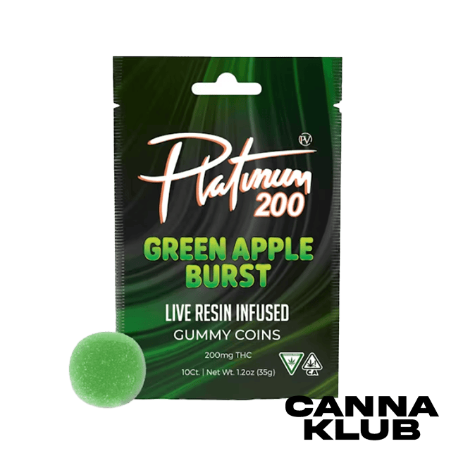 200MG GREEN APPLE BURST LIVE RESIN GUMMY COINS