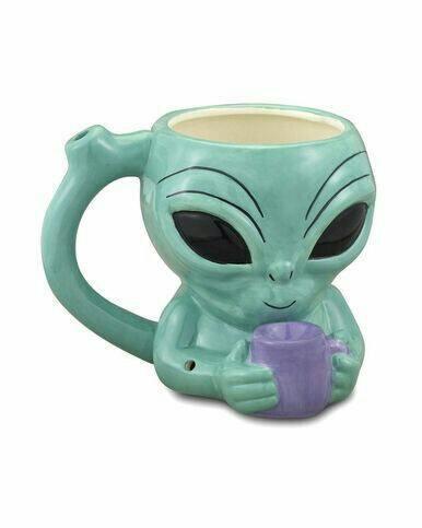 Ceramic Mug Pipe - Alien