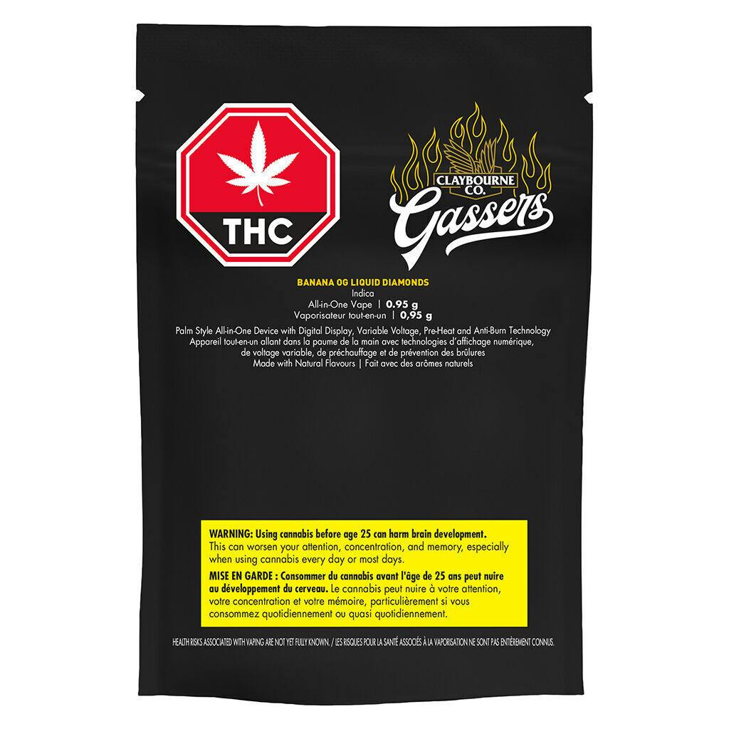 Gassers Banana OG Liquid Diamonds All-in-One - 0.95g