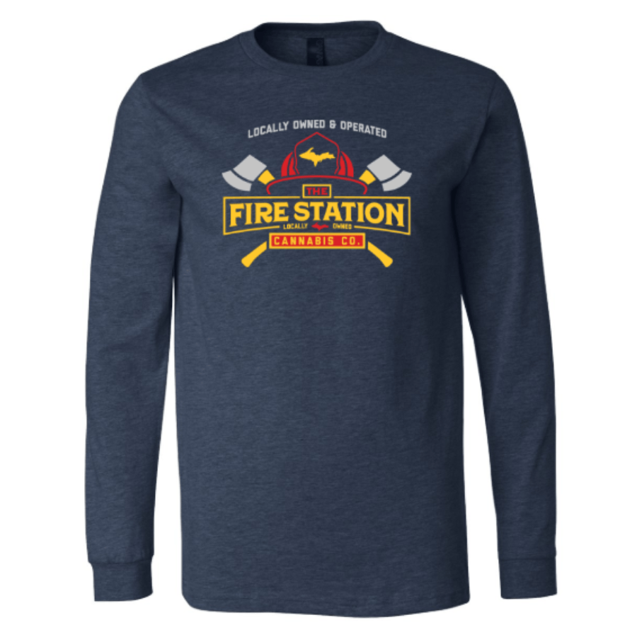 The Fire Station Heather Blue Long Sleeve Unisex Large