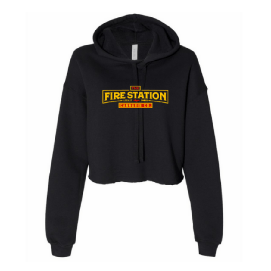 Crop Top Black Hoodie Medium