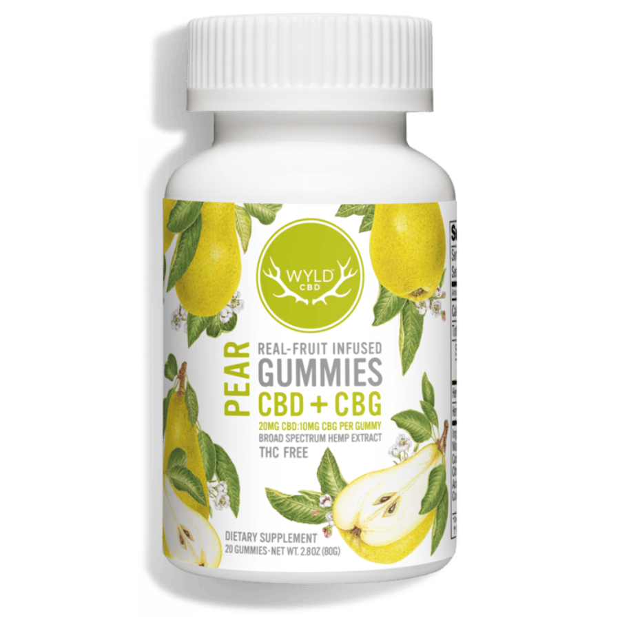 Pear | 2:1 CBD:CBG Gummies | 400mg CBD | 20ct | 20mg/ea by WYLD