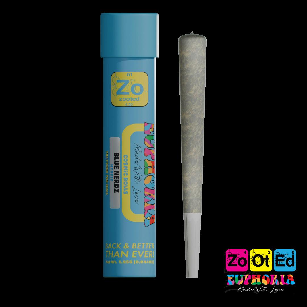 ZOOTED | BLUE NERDZ | INFUSED PRE-ROLL | 1.25G | HYBRID