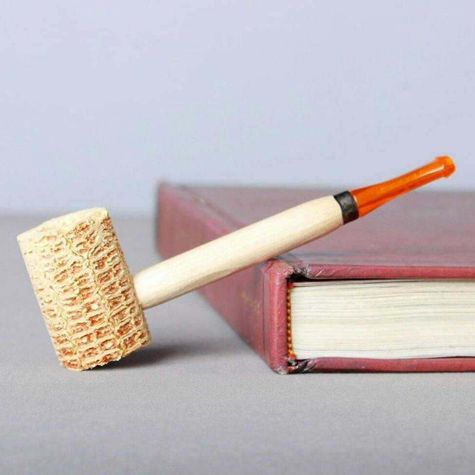 Corn Cob Pipe - Orange Tip