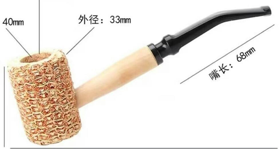 Corn Cob Pipe - Black Tip