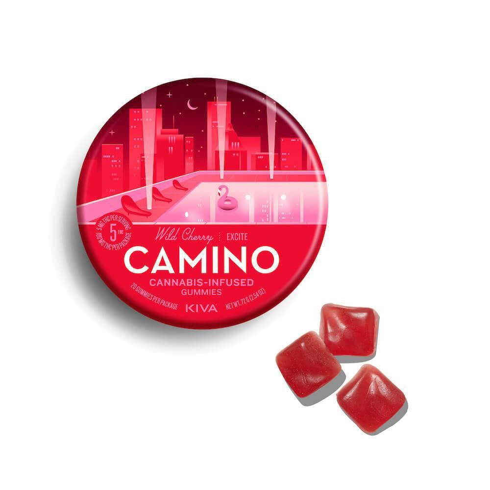 Kiva Camino Wild Cherry Gummies 100mg Tin (20ct)