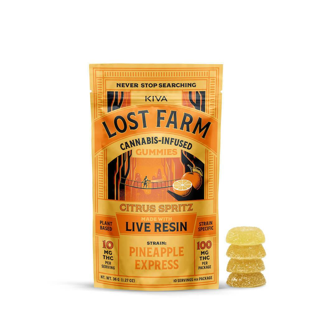Kiva Lost Farm Live Resin Citrus Spritz Gummies 100mg (10ct)
