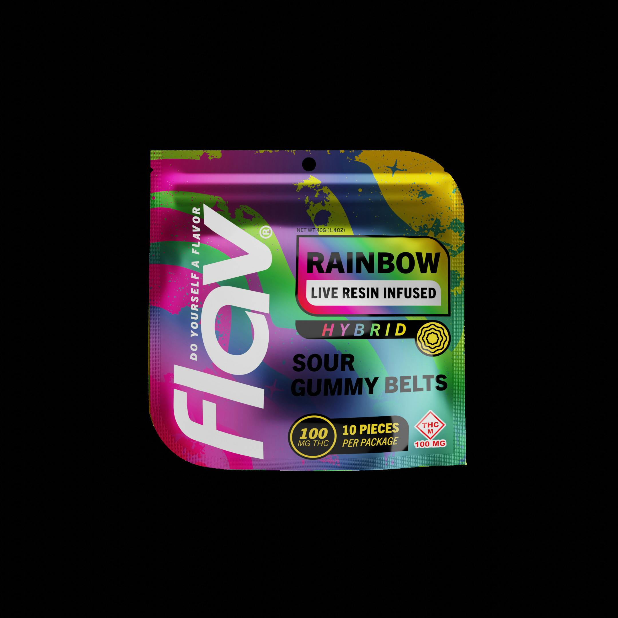 FLAV | GUMMIES | LIVE RESIN | SOUR RAINBOW BELTS (H) 1000MG