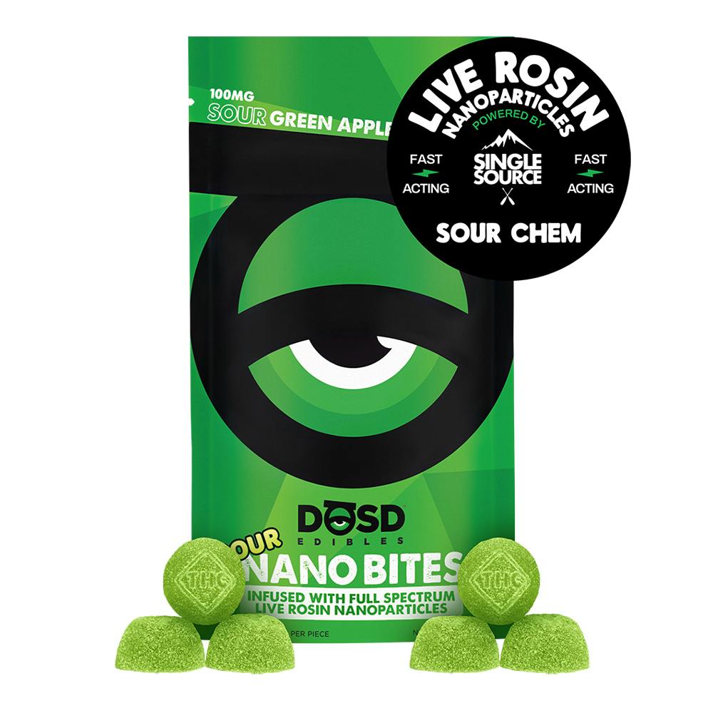 DOSD Rosin Nano Bites | Sour Green Apple 100mg Rec