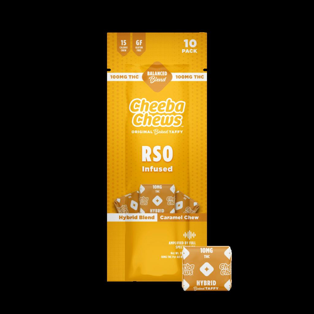 Cheeba Chews | 100mg | Hybrid Caramel | RSO Taffy | 10pk