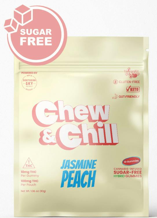 Chew & Chill | 100mg | Jasmine Peach | 10pk at DABBS Cannabis Dispensary