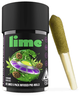 Lime - Alien Gas (Indica) 5-Pk Lil' Limes (.6g x 5 Live Resin and Hash Infused Pre Rolls)
