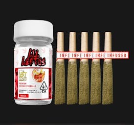 Lil Leftys - Strawberry Banana (Indica) - 5pk Infused Mini Blunts 6.5g