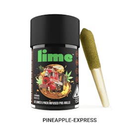 Lime - Pineapple Express (Sativa) 5-Pk Lil' Limes (.6g x 5 Live Resin and Hash Infused Pre Rolls)