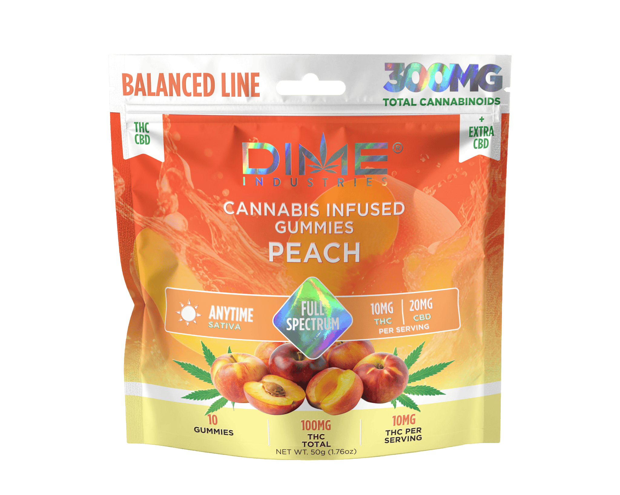 DIME 250MG BALANCED GUMMIES - PEACH