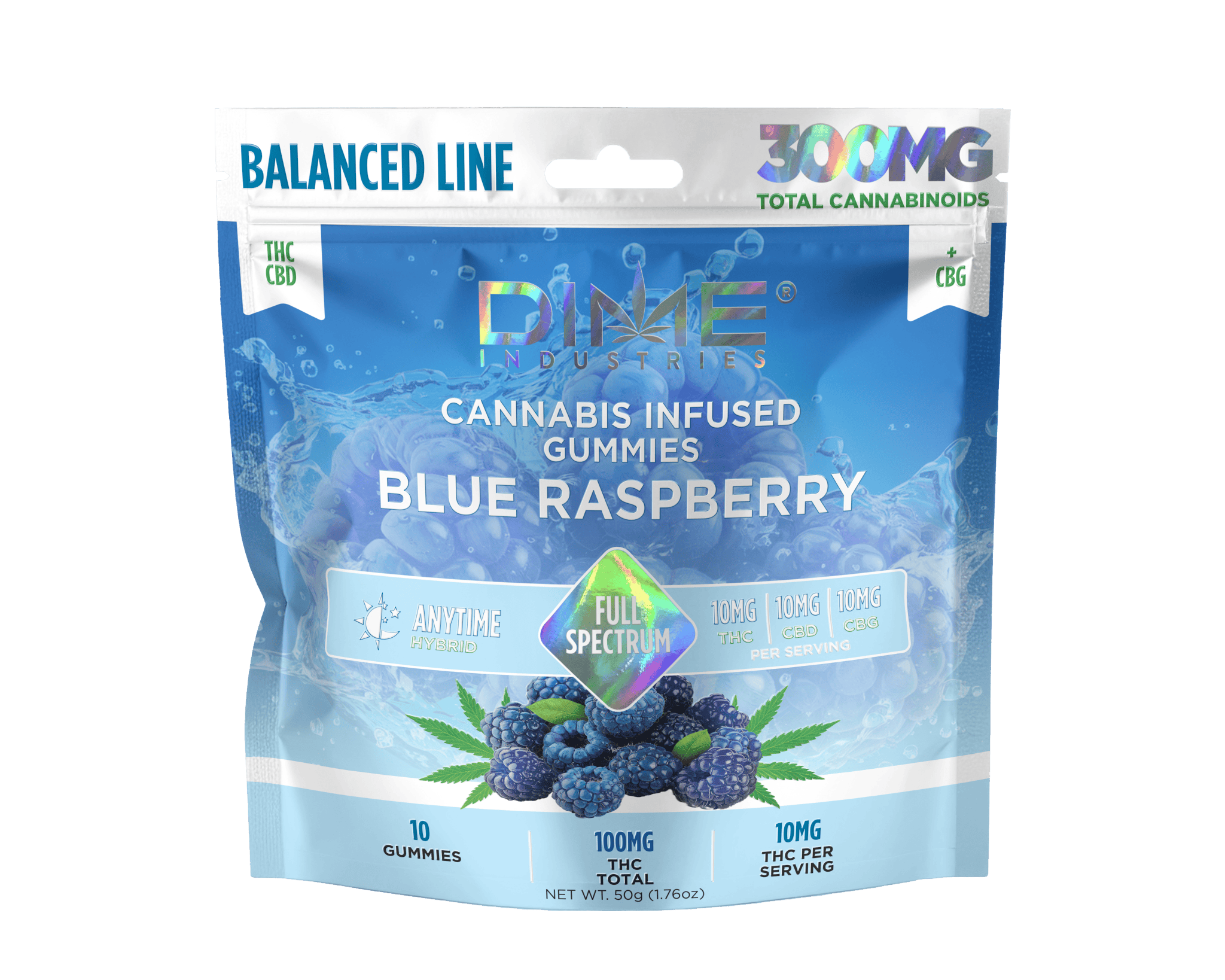 DIME 250MG BALANCED GUMMIES - BLUE RASPBERRY