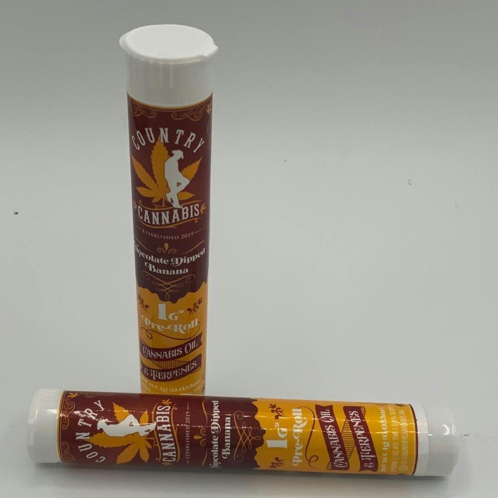 COUNTRY CANNABIS - 1G INFUSED PREROLL - CHOC. DIPPED BANANA