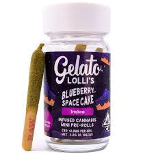Gelato | Lollis | Blueberry Space Cake | Indica | Infused Pre-roll 5pk | 3g