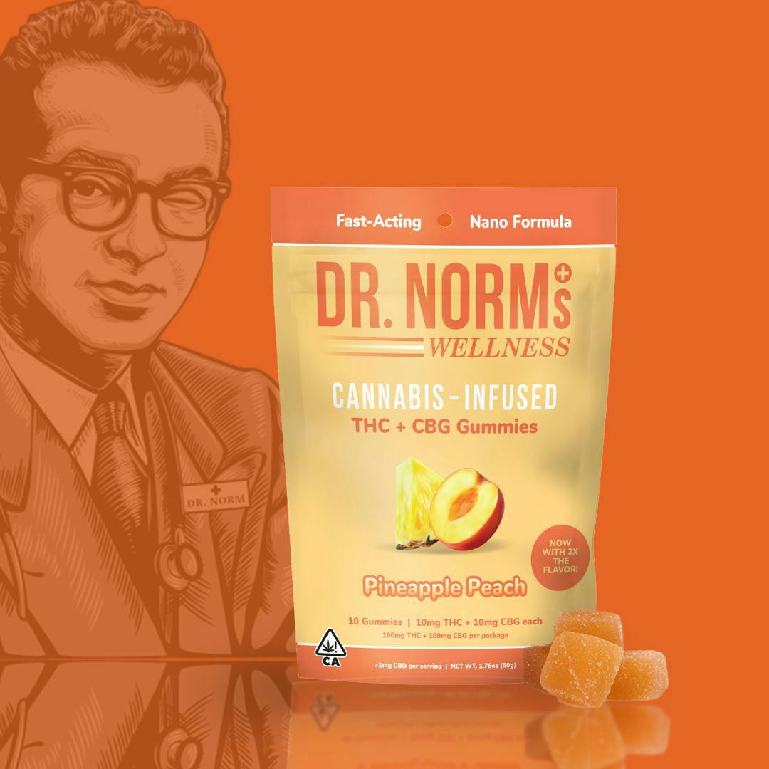 Dr. Norm's | Pineapple Peach | THC/CBG Gummies | 200mg