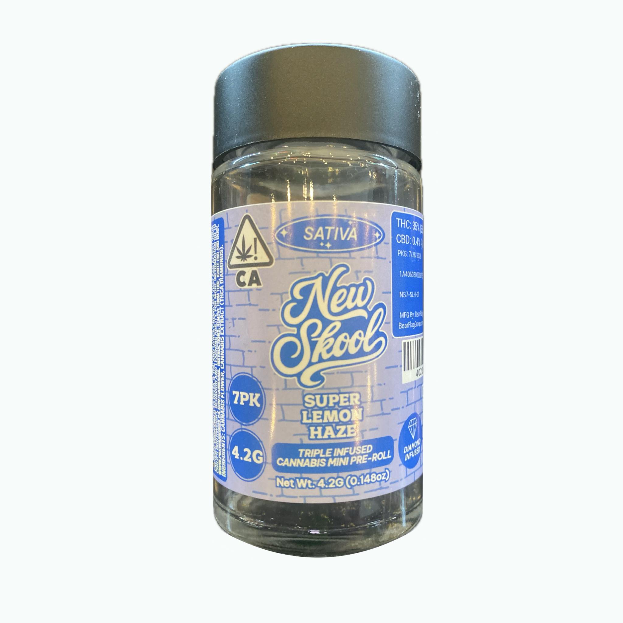 New Skool | Super Lemon Haze | Sativa | Infused Pre-Rolls | 7pk | 4.2g
