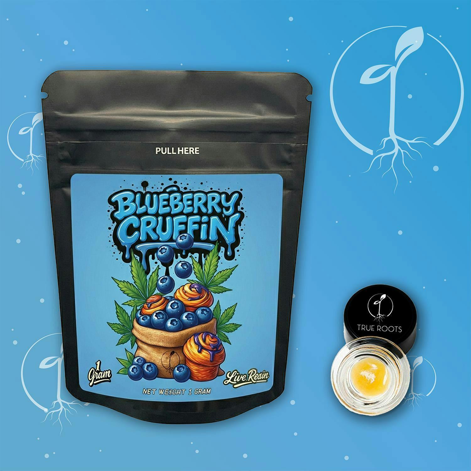True Roots | 1G Live Rosin | Blueberry Cruffin