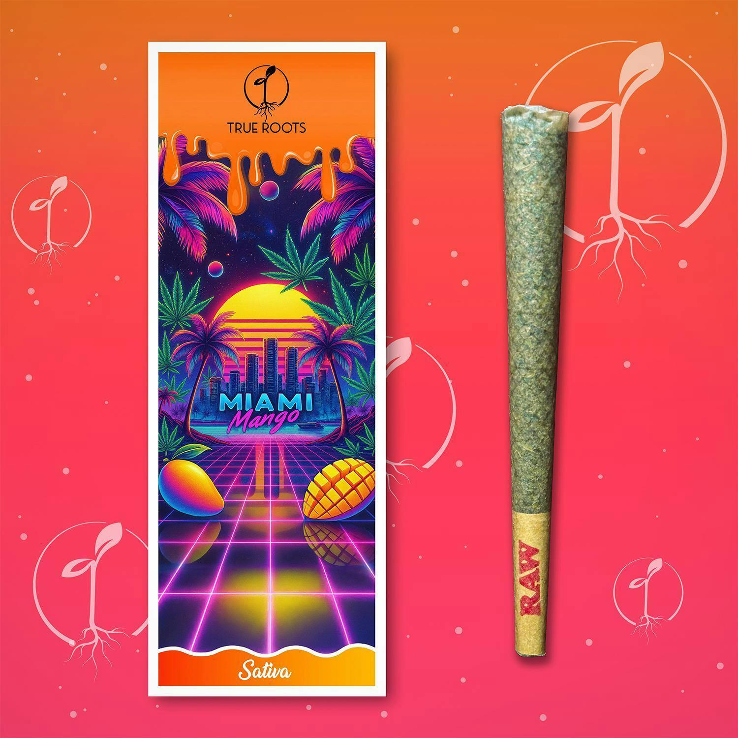 True Roots | 1G Preroll | Kiefy Cone Miami Mango