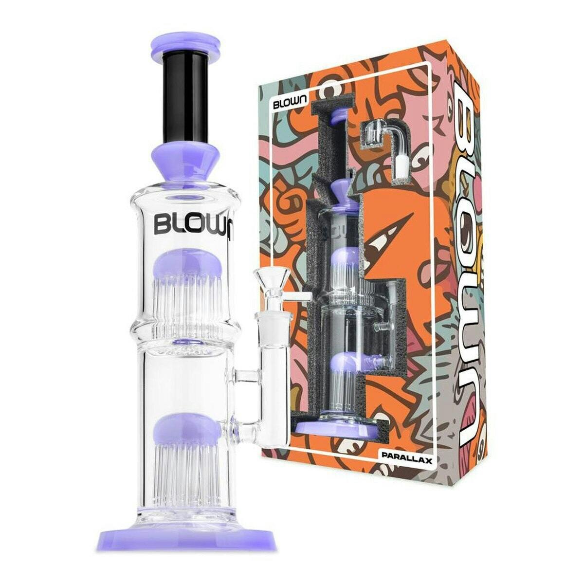 Blown | Parallax – 14? Direct Inject Double Tree Bong | Purple