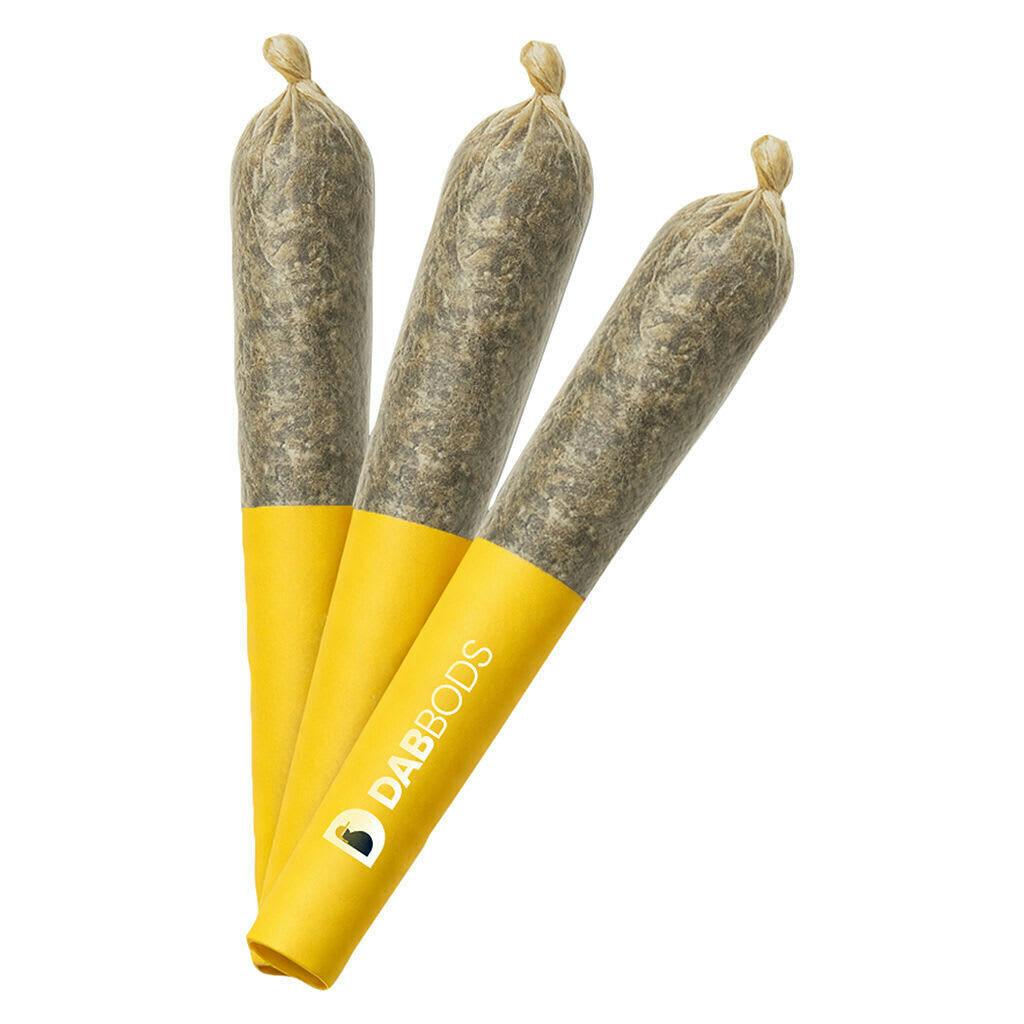 3PK - Lemonberry 60's+ DBL Infused Pre-Rolls by Dab Bods (SATIVA)