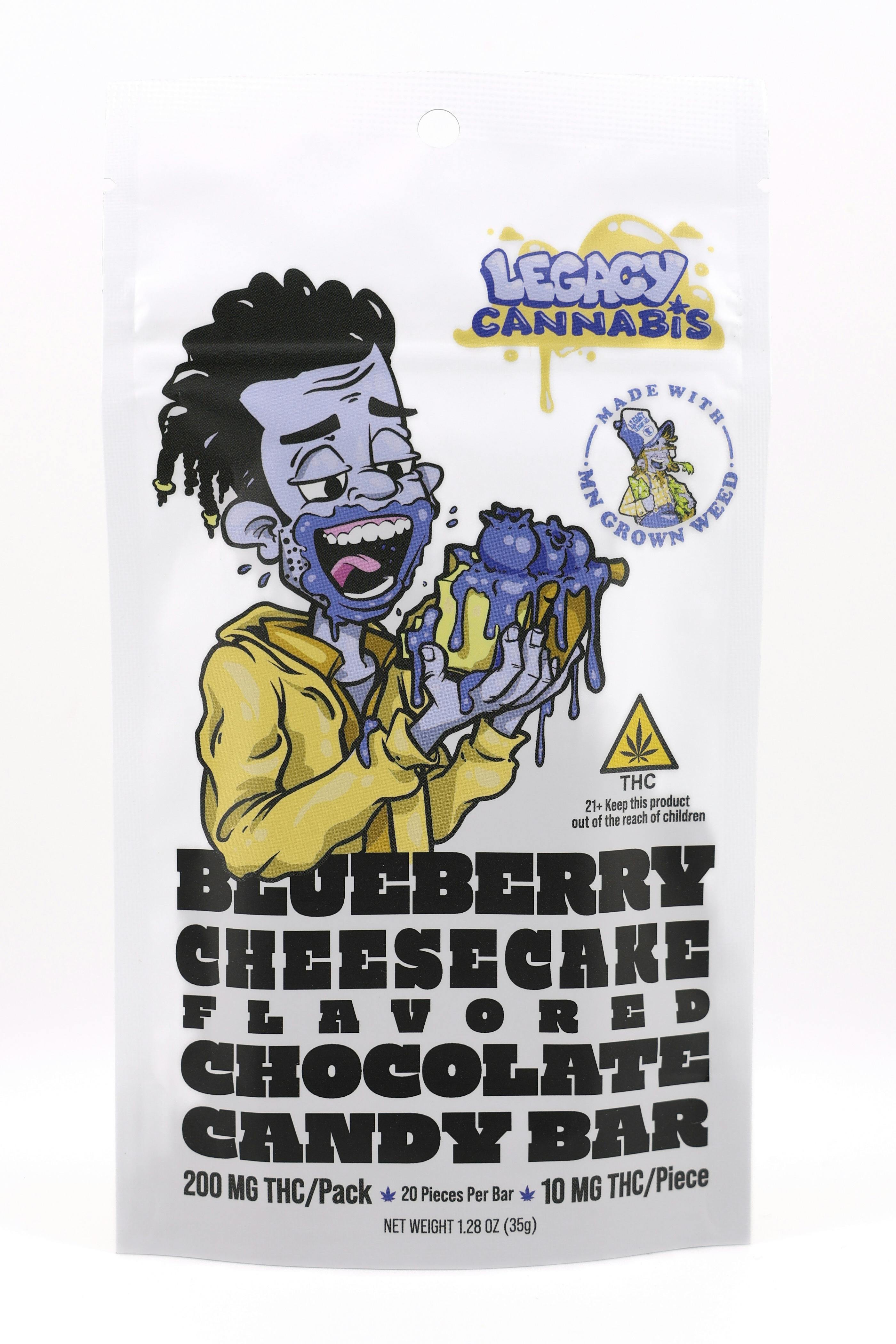 Legacy Cannabis - 200mg Chocolate Bar - Blueberry Cheesecake cannabis product