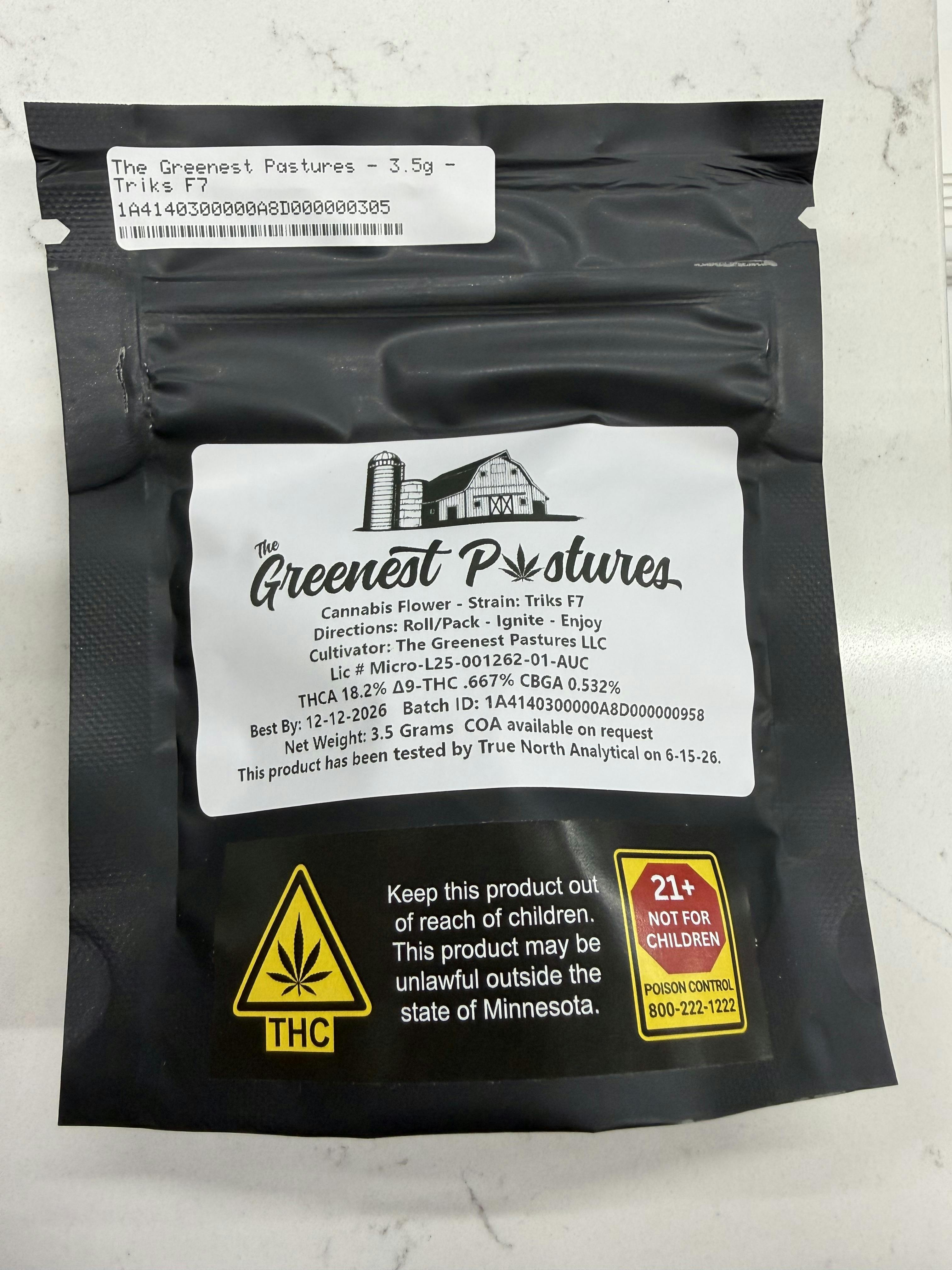 The Greenest Pastures - 3.5g - Triks F7 at Legacy Cannabis