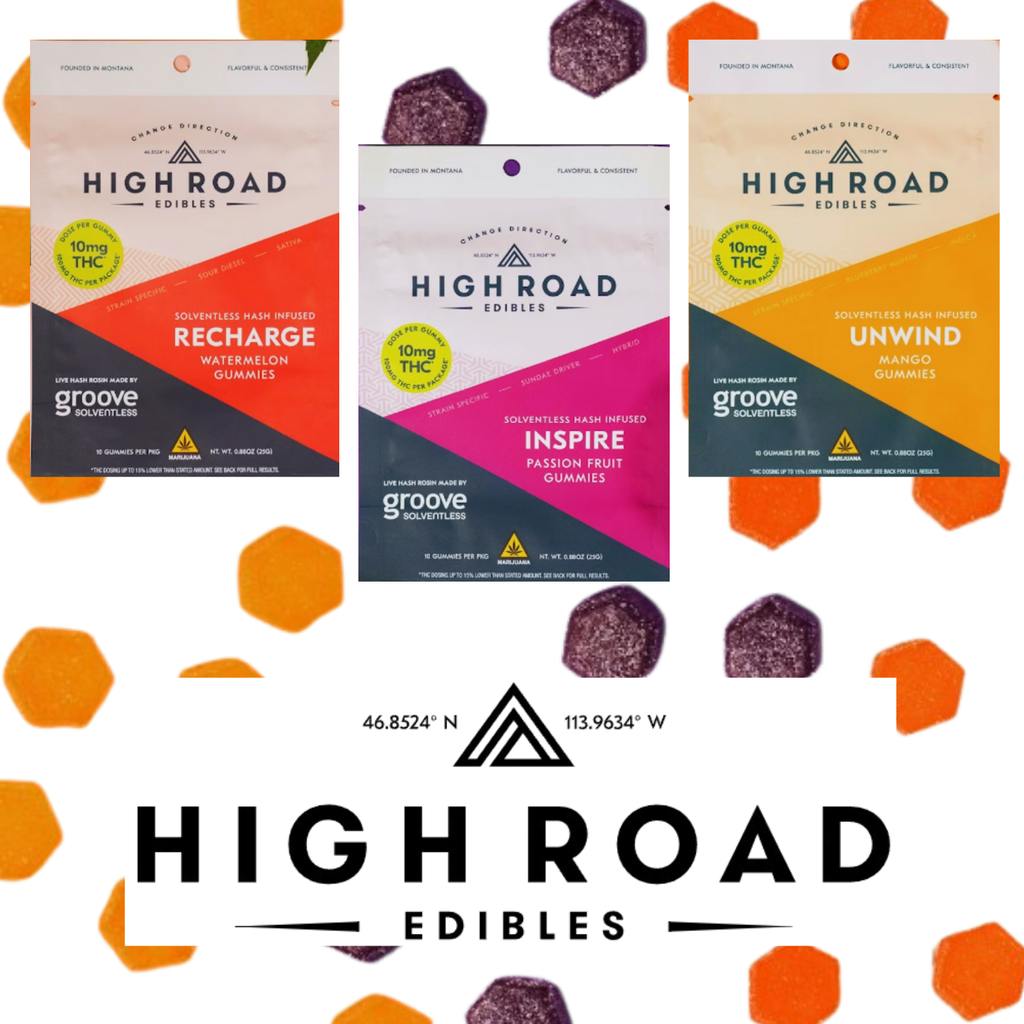 High Road Edibles Unwind-Mango Solventless Gummies 10mg