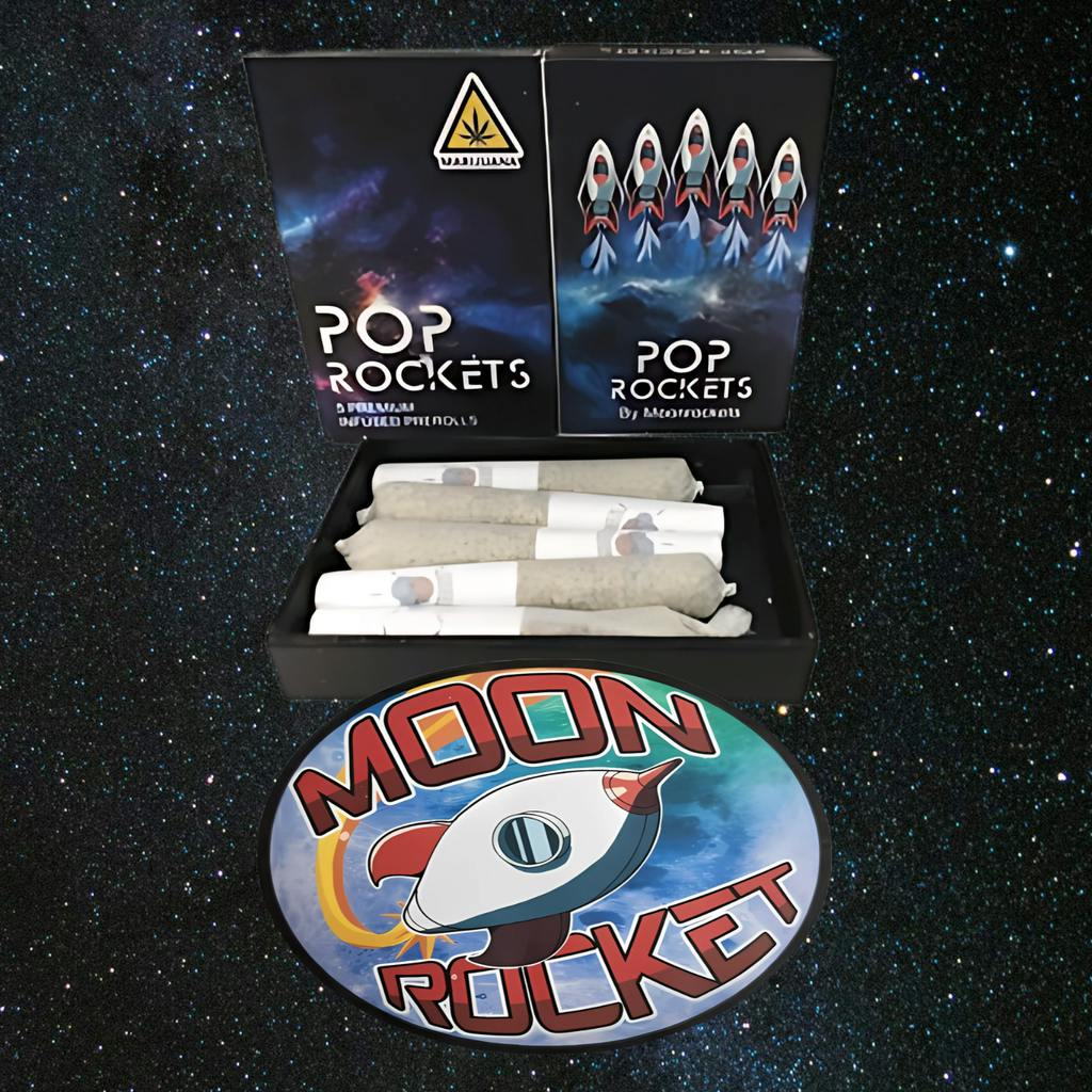 Moonrocket Pop Rockets - Mango Space Face Infused Pre-Roll Pack .4g Each | 5 pack